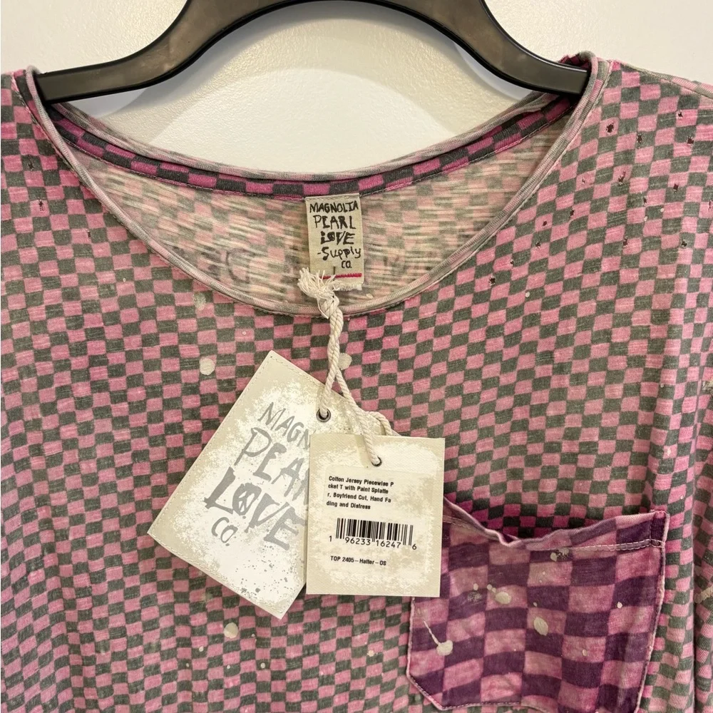 Magnolia Piecewise Pocket Tee with Paint Splatter - Picture 3 of 5